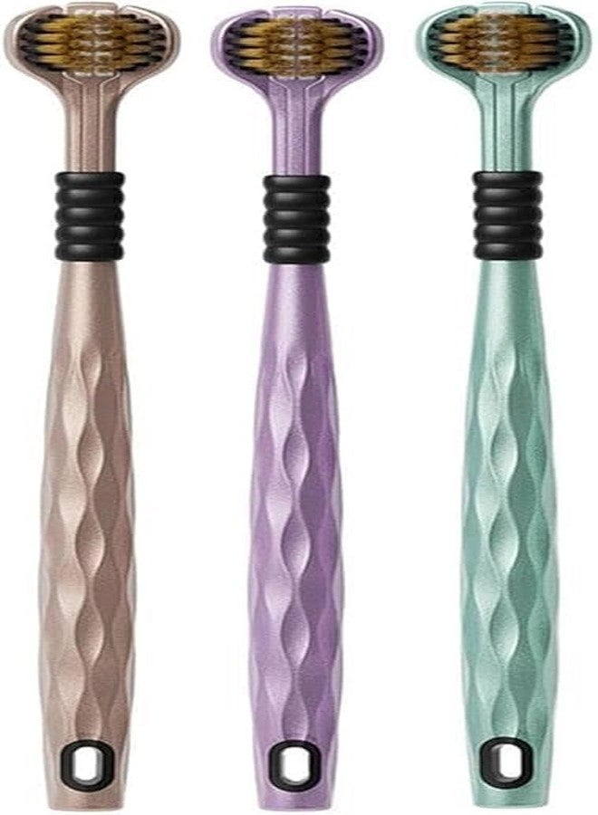 ERITIN 3-Sided Toothbrush Ultra Soft Bristles for Deep Cleaning,Triple Action Manual Toothbrush | Triple Head Design for 360° Cleaning | Eco-Friendly & Gentle on Gums (Pack of 3) - Image 1